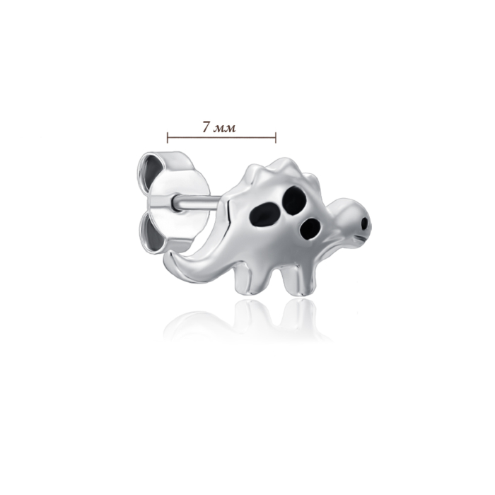 Серебряные пусеты с эмалью и фианитами. Артикул SE00984-E/12/627