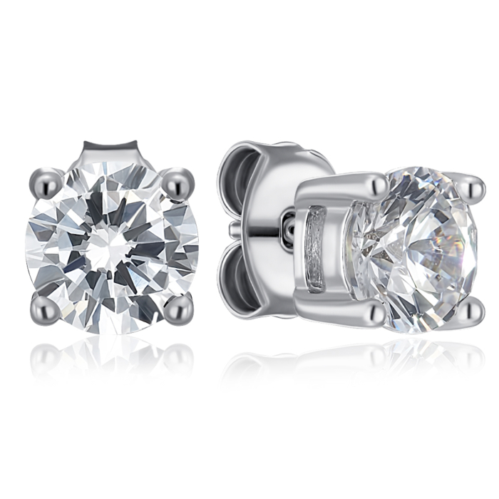 Срібні пусети з фіанітом. Артикул SE01392-E/12/1