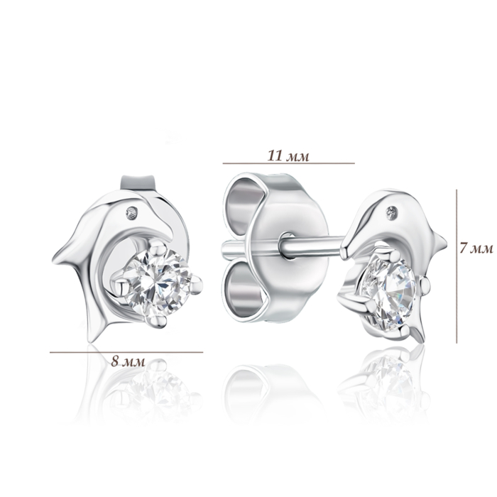 Серебряные серьги с фианитом SE01414-E/12/1
