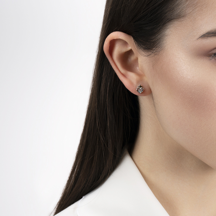 Серебряные серьги с фианитом. Артикул SE01416-E/12/1