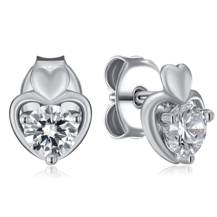 Срібні сережки з фіанітом. Артикул SE01418-E/12/1