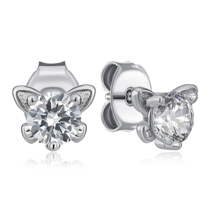 Серебряные серьги с фианитом. Артикул SE01424-E/12/1