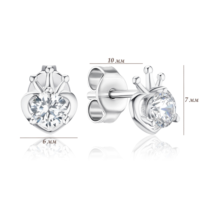 Срібні сережки з фіанітом SE01426-E/12/1