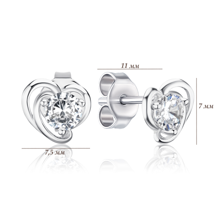 Срібні сережки з фіанітом SE01428-E/12/1