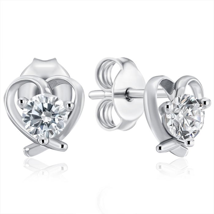 Серебряные пуссеты с фианитом. Артикул SE01431-E/12/1