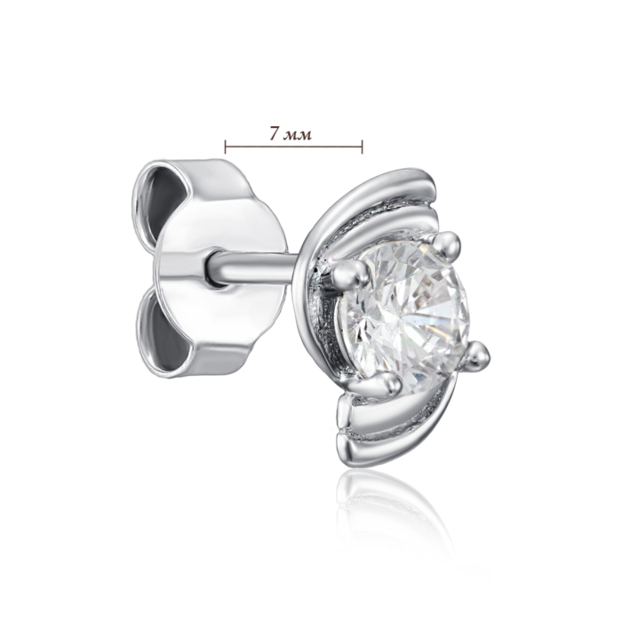 Срібні пусети з фіанітом. Артикул SE01441-E/12/1