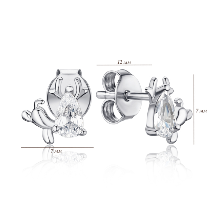 Срібні сережки з фіанітом SE01451-E/12/1