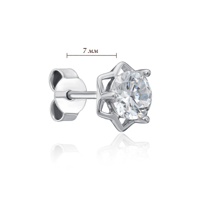 Срібні пусети з фіанітом. Артикул SE01454-E/12/1