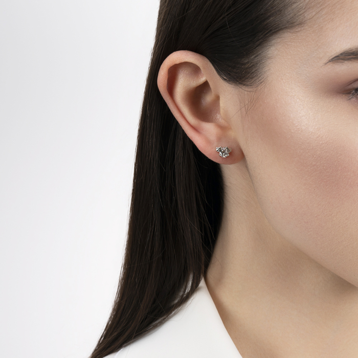 Серебряные серьги с фианитом. Артикул SE01457-E/12/1