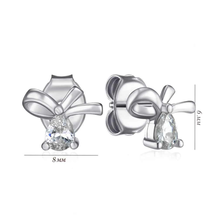 Серебряные серьги с фианитом. Артикул SE01459-E/12/1