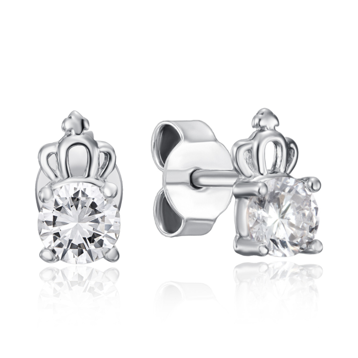 Срібні пусети з фіанітом. Артикул SE01471-E/12/1