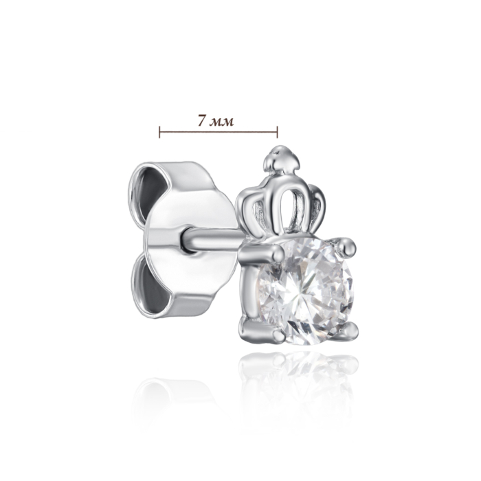 Срібні пусети з фіанітом. Артикул SE01471-E/12/1