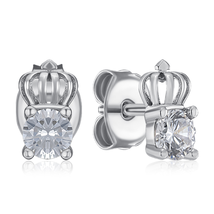 Срібні пусети з фіанітом. Артикул SE01472-E/12/1