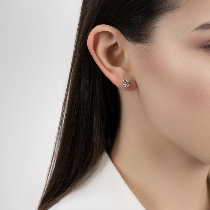 Срібні сережки з фіанітом. Артикул SE01475-E/12/1