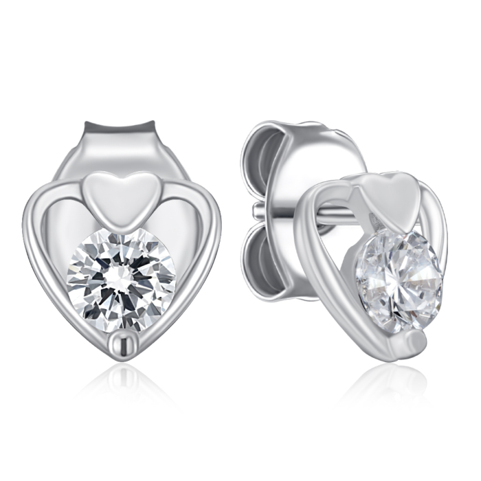 Срібні сережки з фіанітом. Артикул SE01475-E/12/1