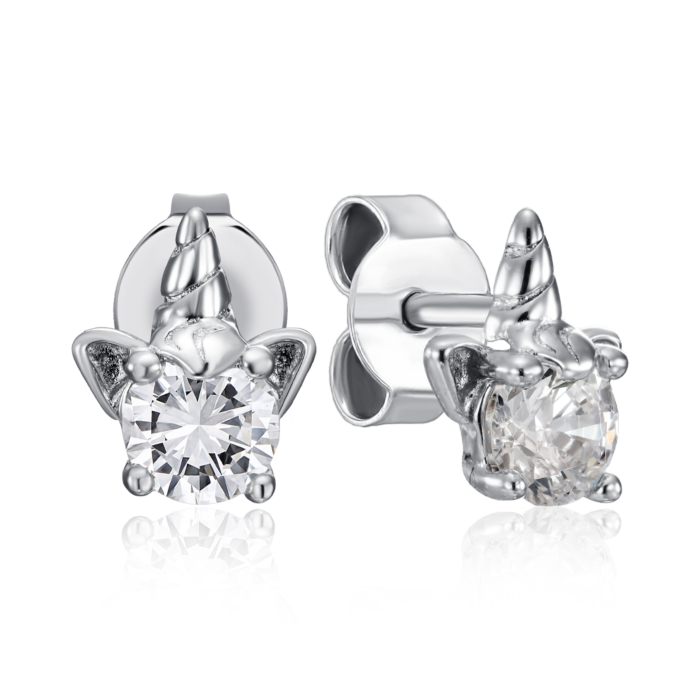 Срібні пусети з фіанітом. Артикул SE01481-E/12/1