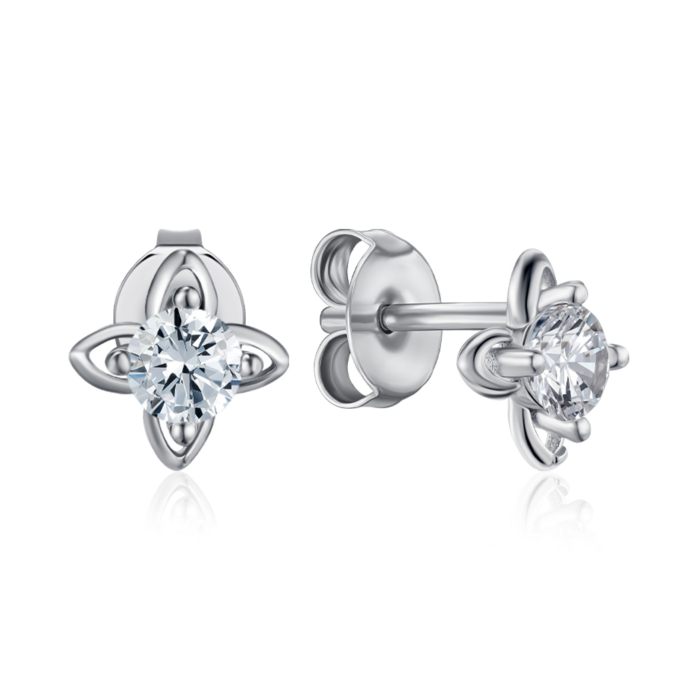 Срібні сережки з фіанітом. Артикул SE01483-E/12/1