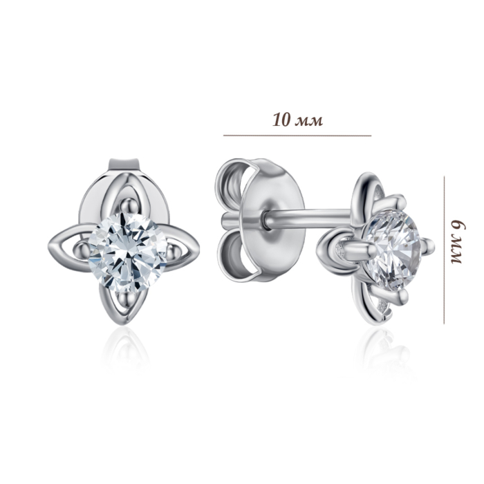 Срібні сережки з фіанітом. Артикул SE01483-E/12/1