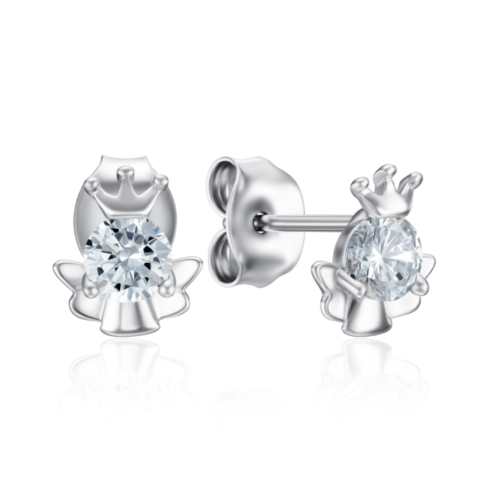 Срібні пусети з фіанітом. Артикул SE01492-E/12/1