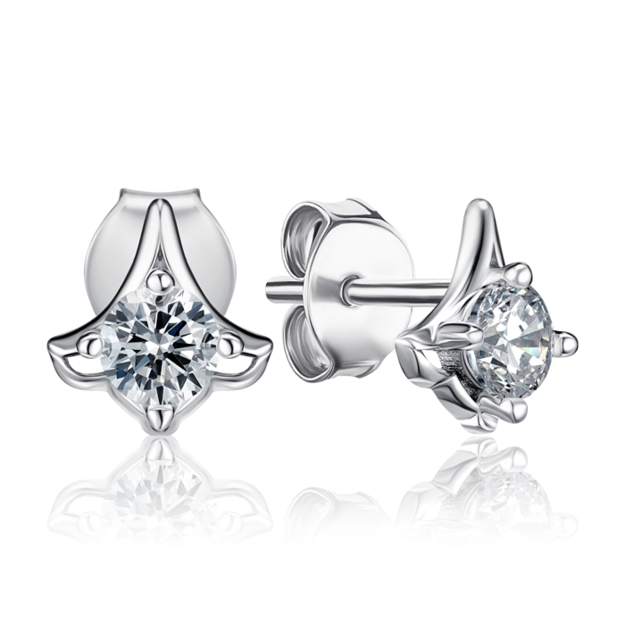 Срібні сережки з фіанітом. Артикул SE01494-E/12/1