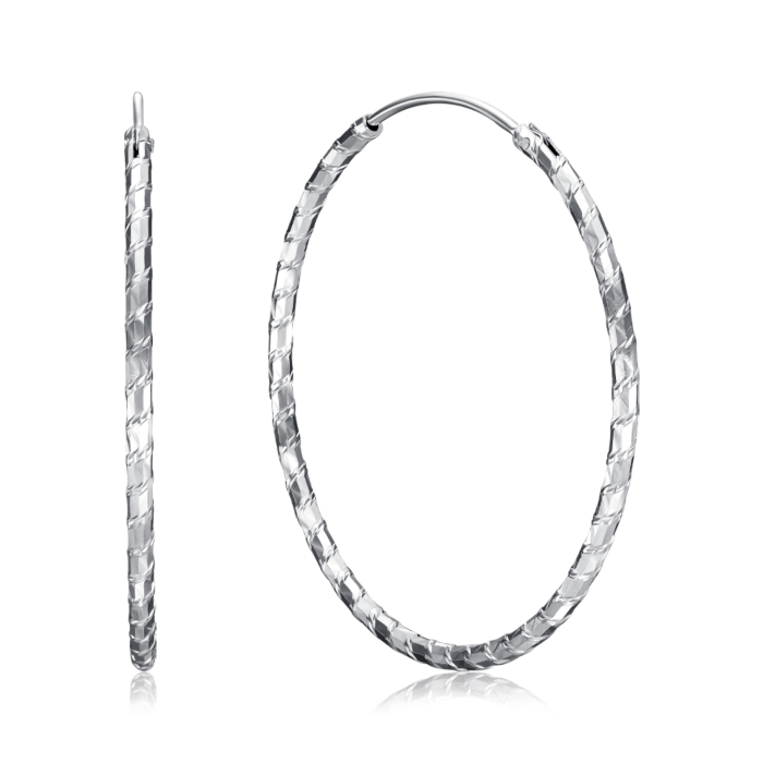 Срібні сережки-конго. Артикул SE01803-1-E/12