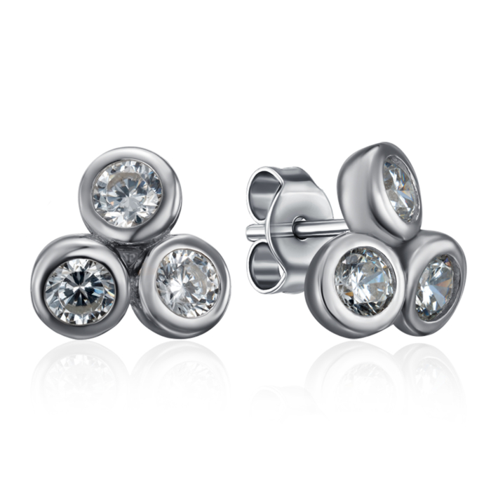 Срібні пусети з фіанітами. Артикул SE03469A-E/12/1