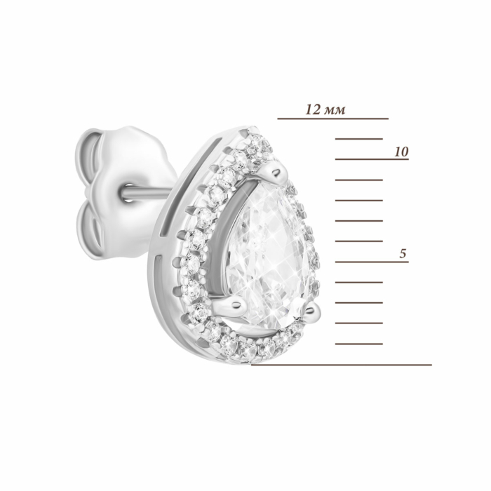 Срібні пусети з фіанітами. Артикул UG5SE26918