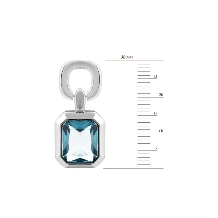 Срібні сережки-пусети з crystal. Артикул UG5SE38155-Y