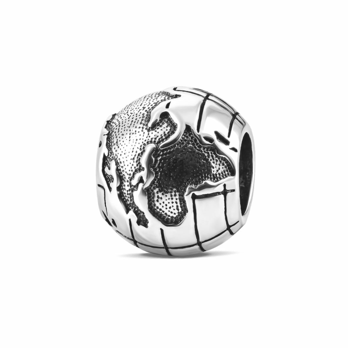 Серебряная бусина шарм Глобус.Артикул UG584634*