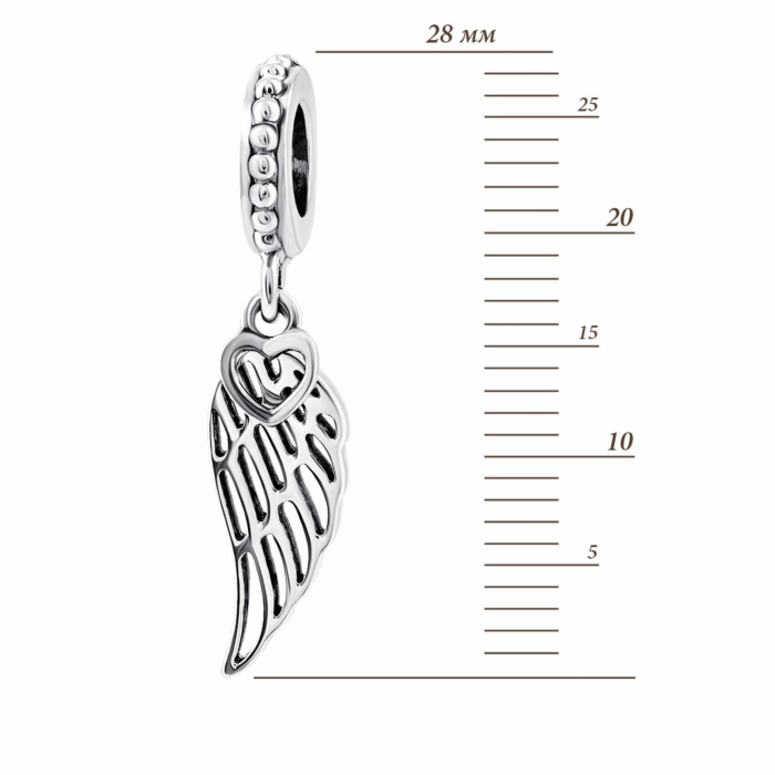 Серебряная бусина шарм Крыло.Артикул UG5П-012р