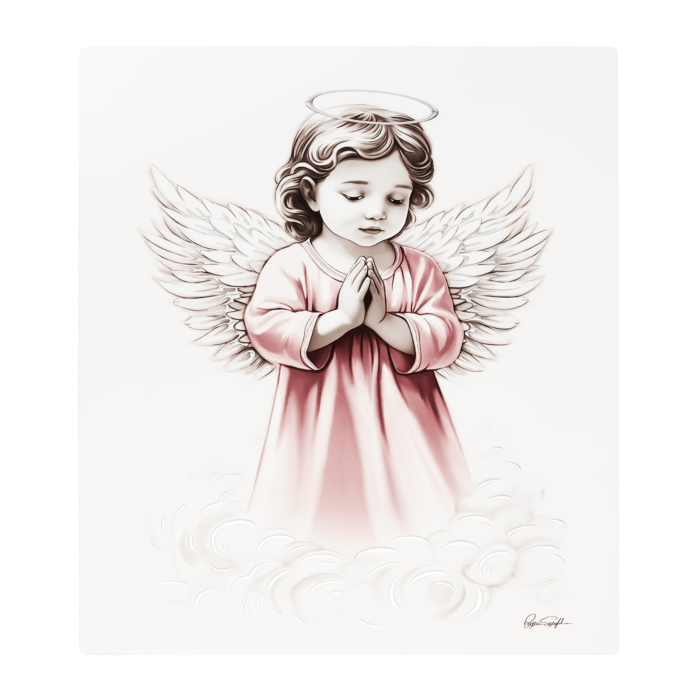 Срібна ікона Янгол Охоронець. Артикул UG5VL/2307-4XRAS