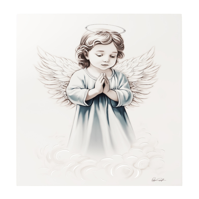 Срібна ікона Янгол Охоронець. Артикул UG5VL/2307-6CS