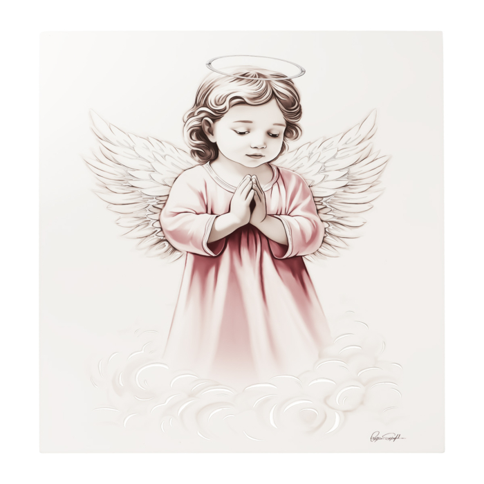 Срібна ікона Янгол Охоронець. Артикул UG5VL/2307-6RAS