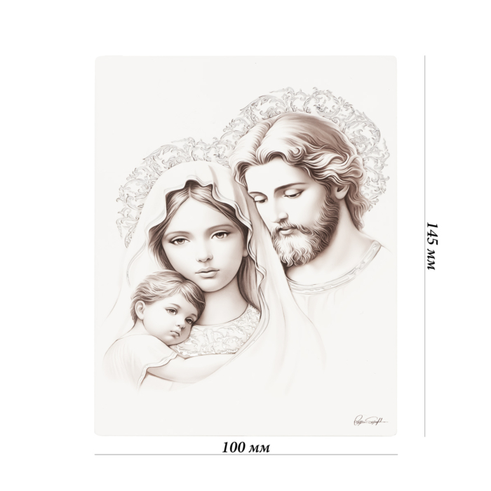 Серебряная икона Святое Семейство. Артикул UG5VL/2302-3XS