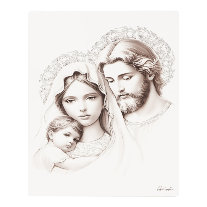 Срібна ікона Святе Сімейство. Артикул UG5VL/2302-4XS