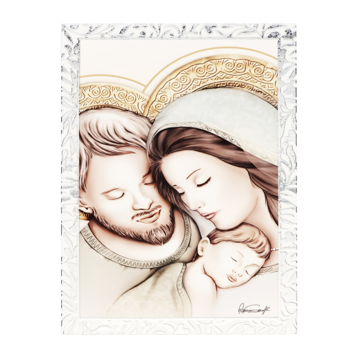 Срібна ікона Святе Сімейство. Артикул UG5VL/81550-4L