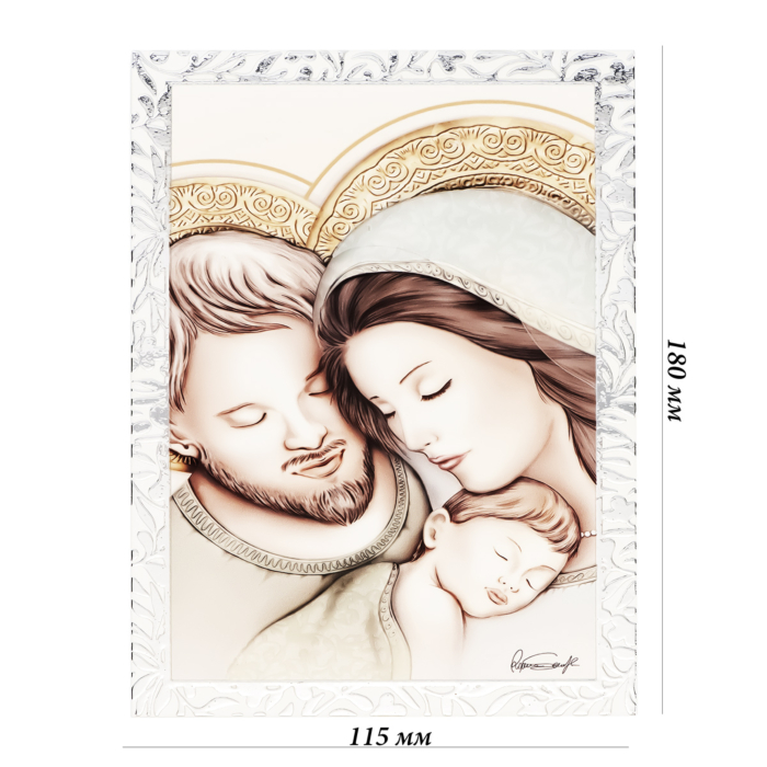 Срібна ікона Святе Сімейство. Артикул UG5VL/81550-4L