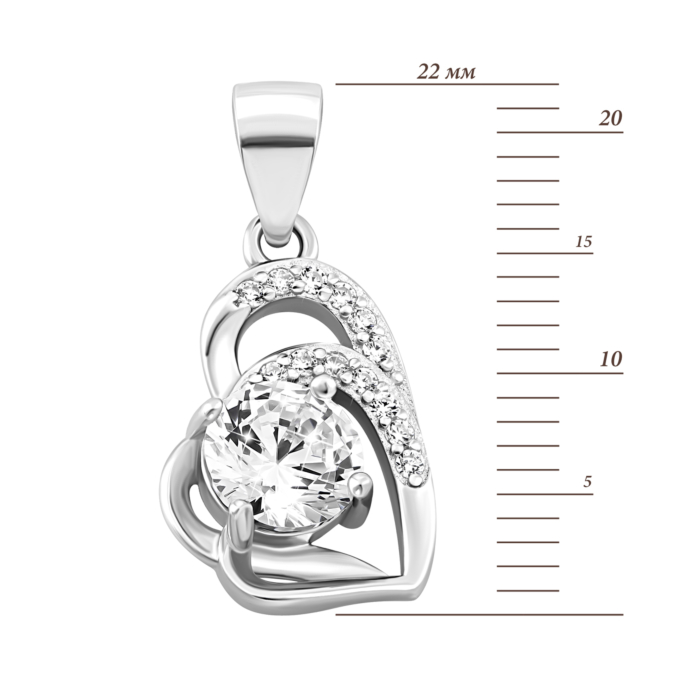 Срібна підвіска з фіанітами.Артикул UG51PE69507