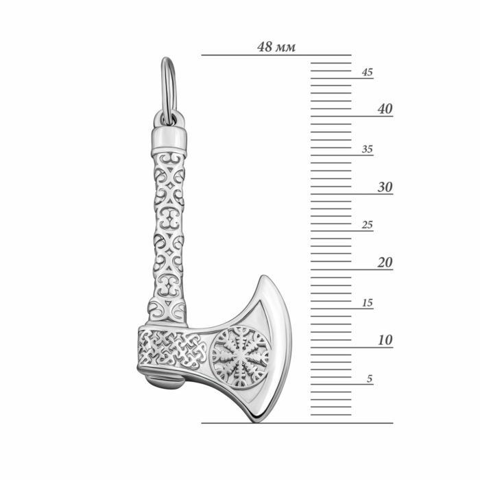 Срібна підвіска Сокира Перуна.Артикул UG5899/род