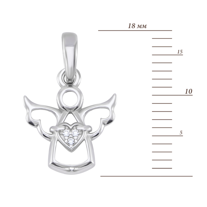 Серебряная подвеска Ангел с фианитами. Артикул UG539686