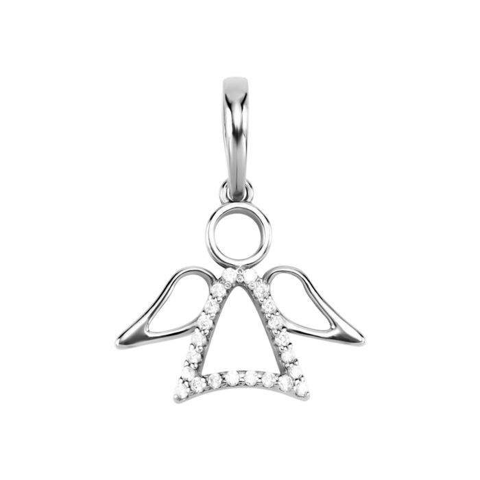 Срібна підвіска Янгол з фіанітами. Артикул UG589107б