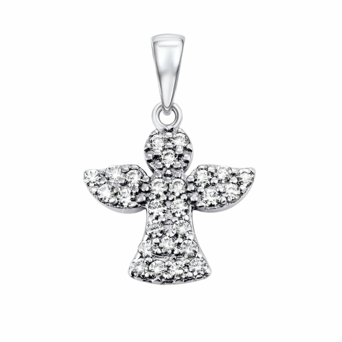 Срібна підвіска Янгол з фіанітами.Артикул UG5ЛК-0182р