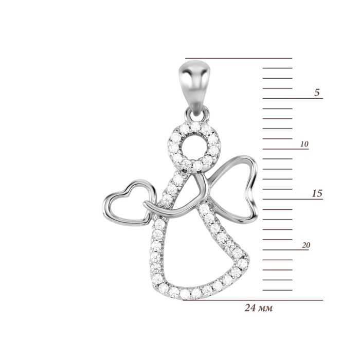 Серебряная подвеска Ангел с фианитам. Артикул UG5SZDP06096