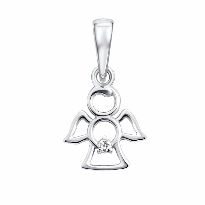 Срібна підвіска Янгол з фіанітом. Артикул UG584686б