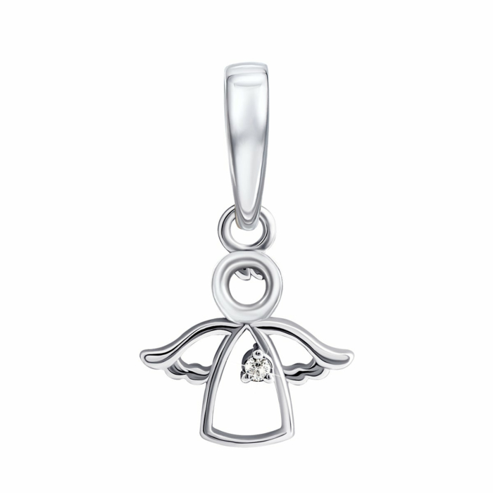Серебряная подвеска Ангел с фианитом. Артикул UG589002б