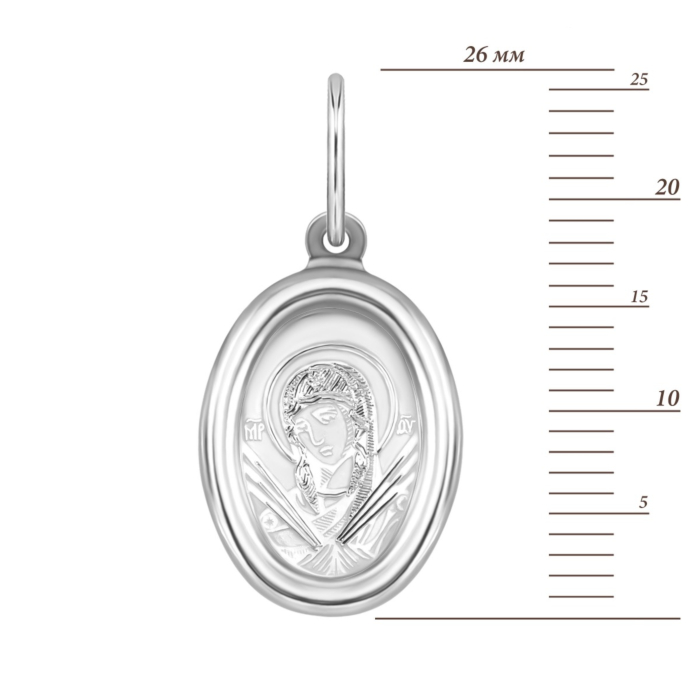 Срібна підвіска-іконка Божої Матері «Семистрільна». Артикул UG530551-11/12/1