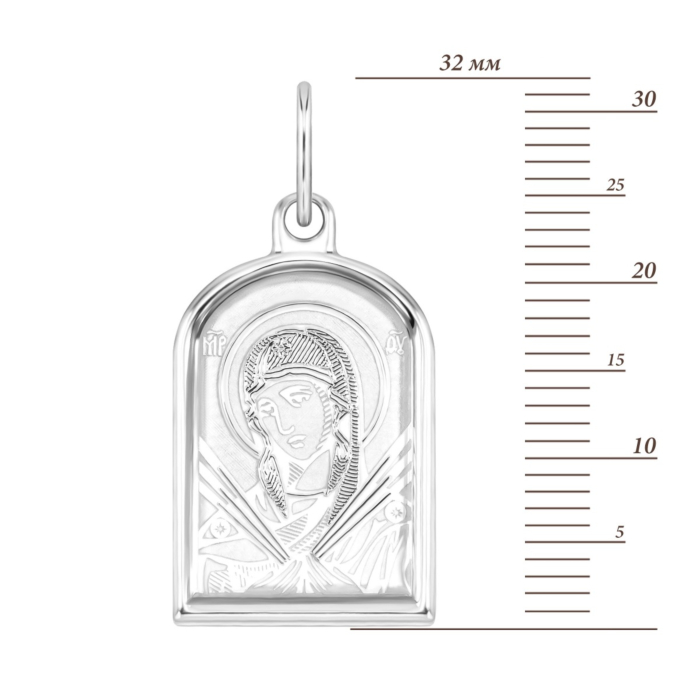 Срібна підвіска-іконка Божої Матері «Семистрільна». Артикул UG530554-11/12/1