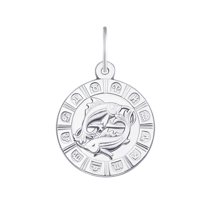 Срібна підвіска Риби (с30503/рб)