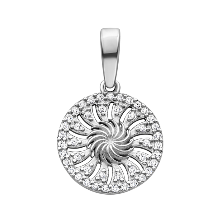 Срібна підвіска з фіанітами.Артикул UG51389