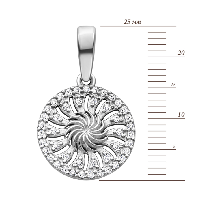 Срібна підвіска з фіанітами.Артикул UG51389